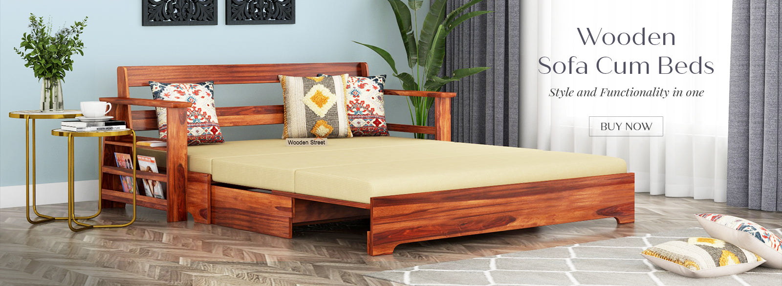 Wooden Sofa Cum Bed