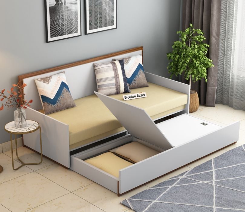 The Sofa Beds Bartha 3 Seater Engineered Wood Sofa Cum Bed With Box Storage