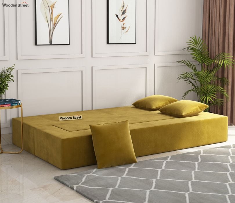 Paxton Premium Velvet 3 Seater Fabric Sofa Cum Bed (Chestnut Brown)