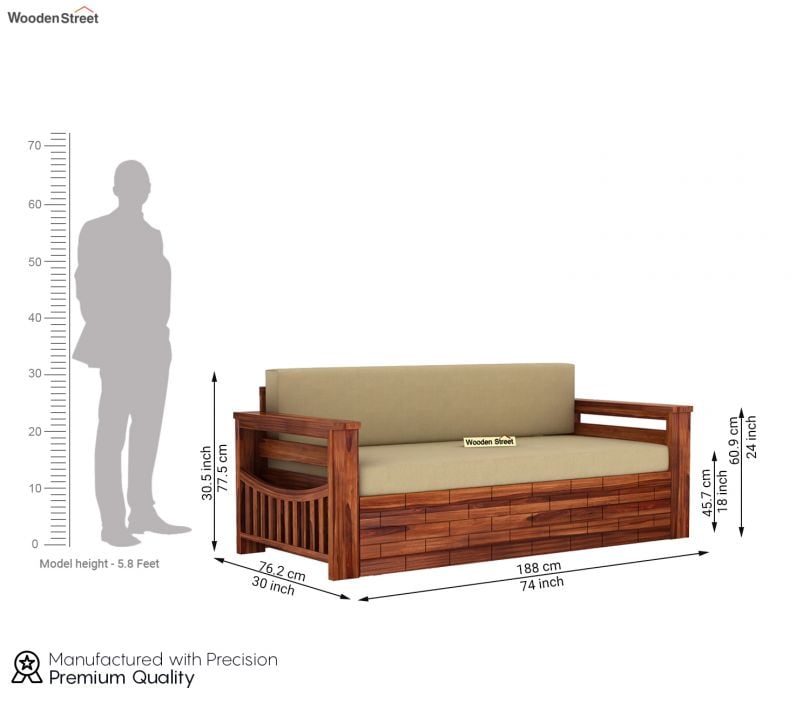 best sofa cum bed design, pull out wooden sofa bed online in India
