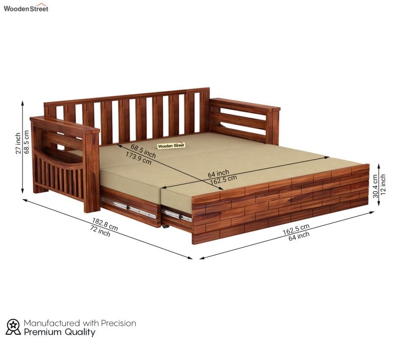 best sofa cum bed design, pull out wooden sofa bed online in India