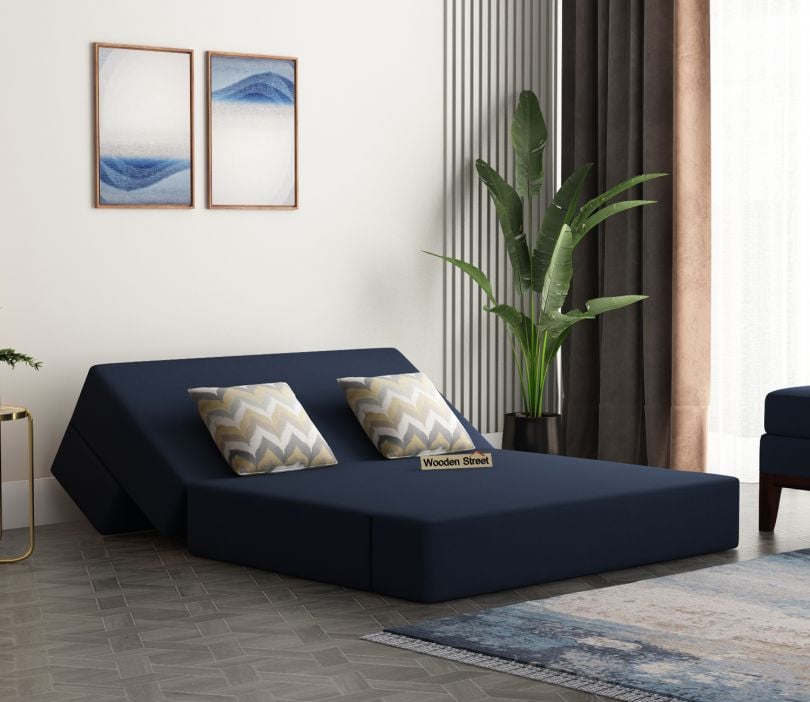 Voltz 1 Seater Premium Cotton Fabric Foldable Sofa Cum Bed