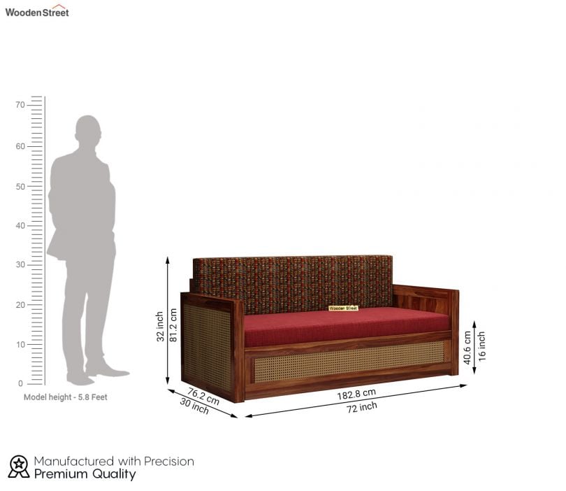 Sofa Cum Bed with Cane | 3 Seater Sofa Cum Bed | Sofa Beds | Wooden Sofa Cum Bed