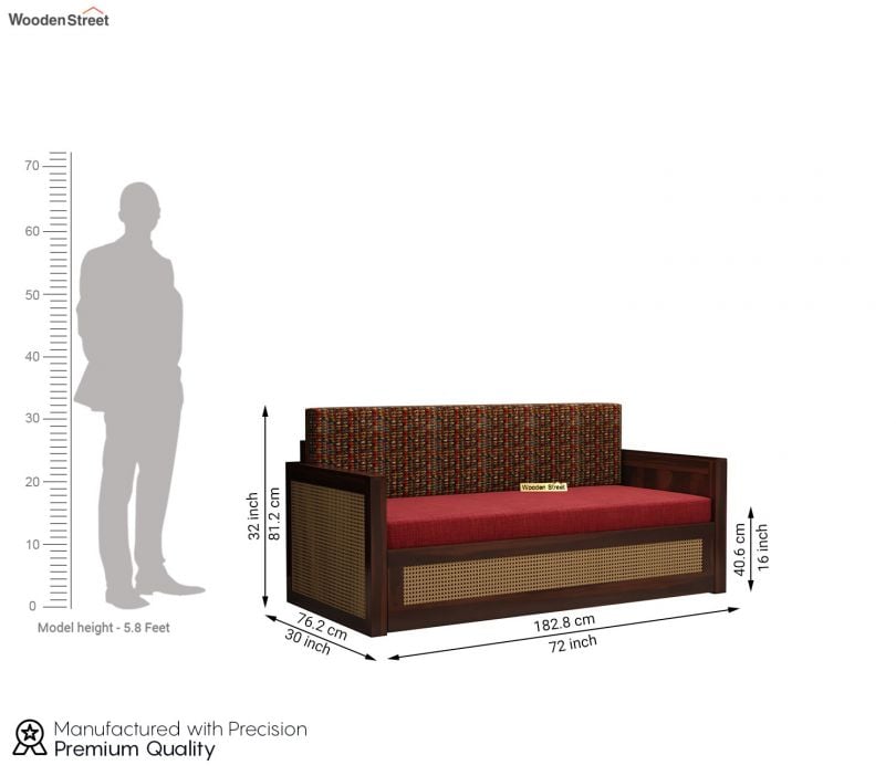 Sofa Cum Bed with Cane | 3 Seater Sofa Cum Bed | Sofa Beds | Wooden Sofa Cum Bed | The Sofa Beds