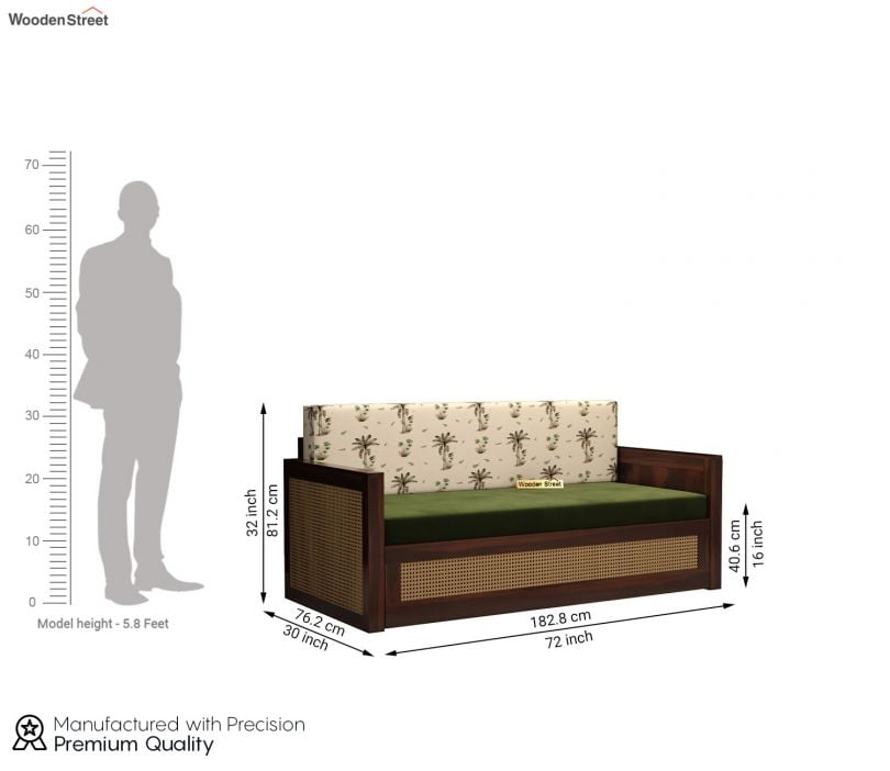 Sofa Cum Bed with Cane | 3 Seater Sofa Cum Bed | Sofa Beds | Wooden Sofa Cum Bed